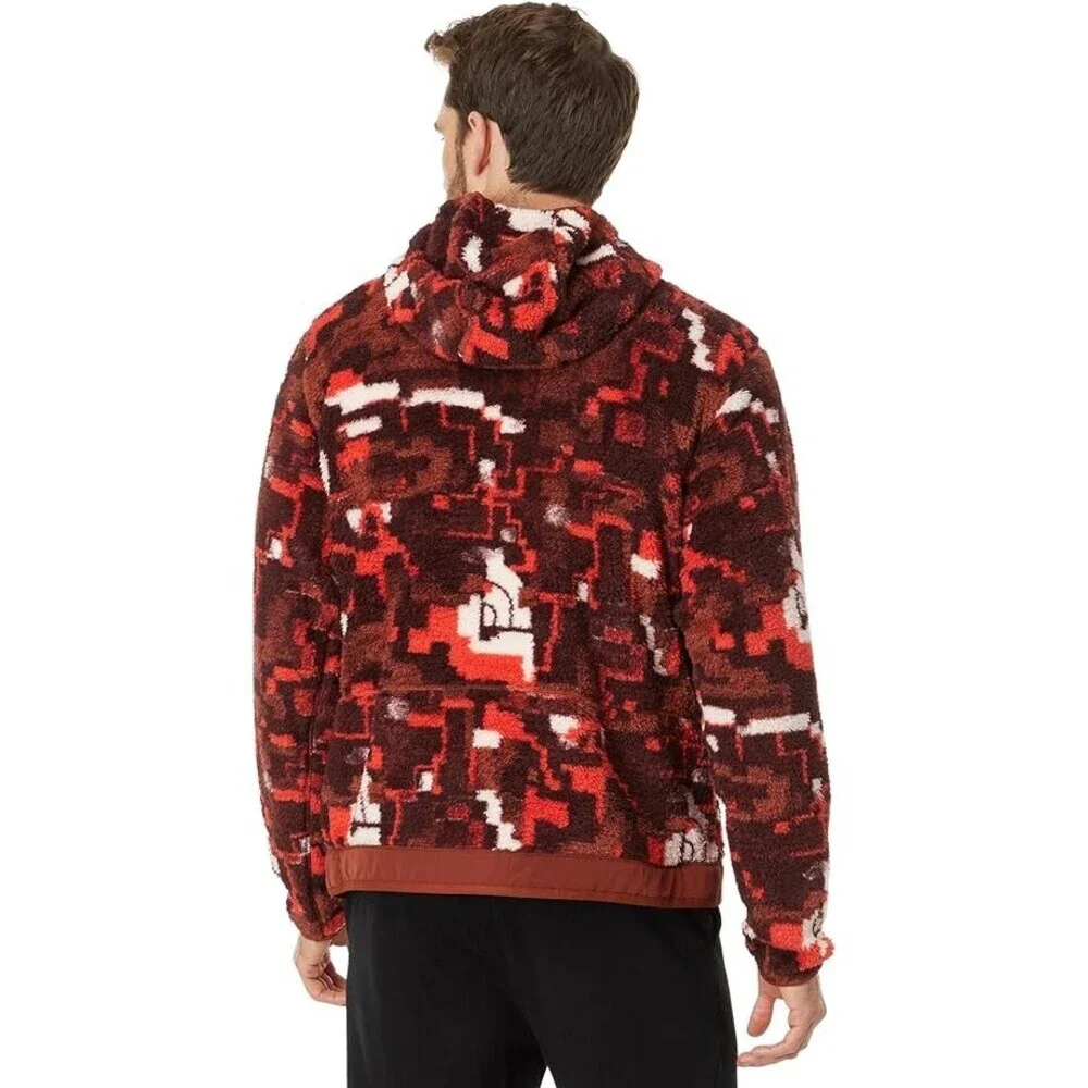 The North Face Campshire Men's Fiery Red Digi 1/4 Zip Fleece Hoodie Size S NCL2